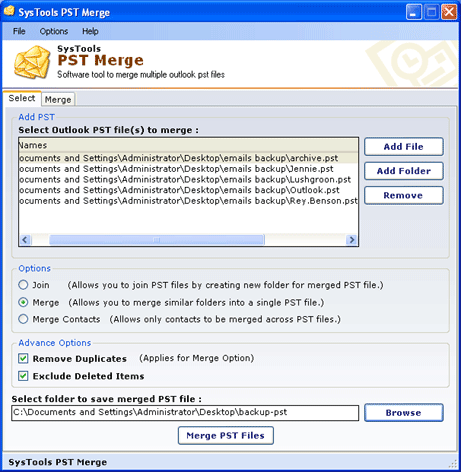 Merge Outlook PST Files