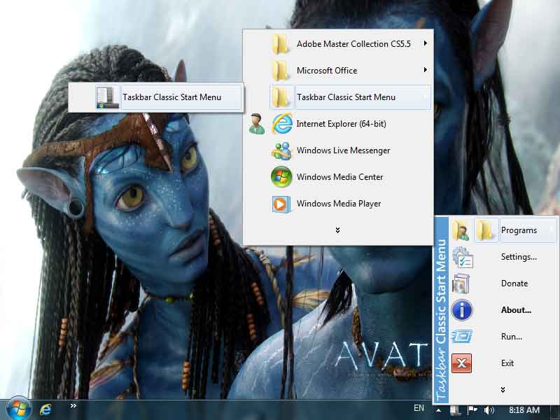 Taskbar Classic Start Menu