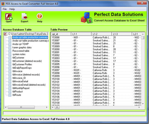 Access to Excel Converion