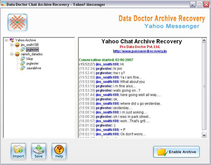 Yahoo Chat Archive Viewer