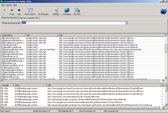 1st Email Address Spider 2.30