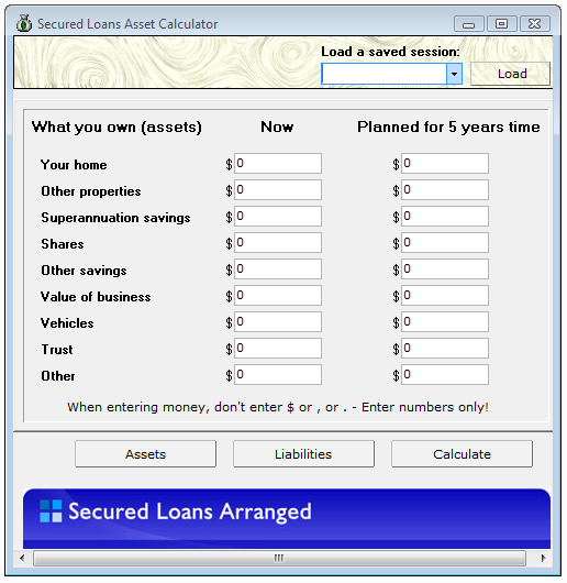Secured Loans Asset Calculator