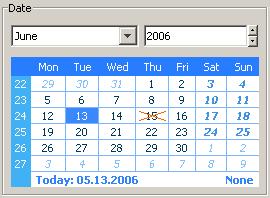 Java Calendar Component