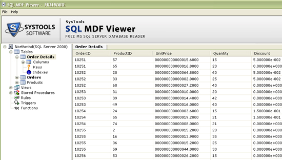 SQL MDF Viewer