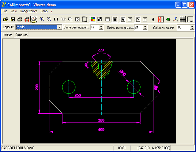 CAD Import VCL: dwg, dxf, plt, svg, cgm in Delphi