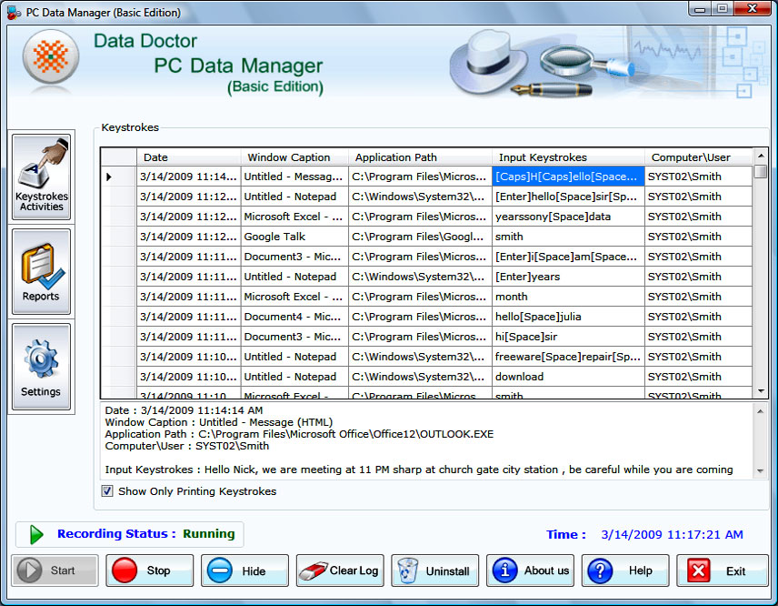 keystroke recorder softwares Free download FreeWares