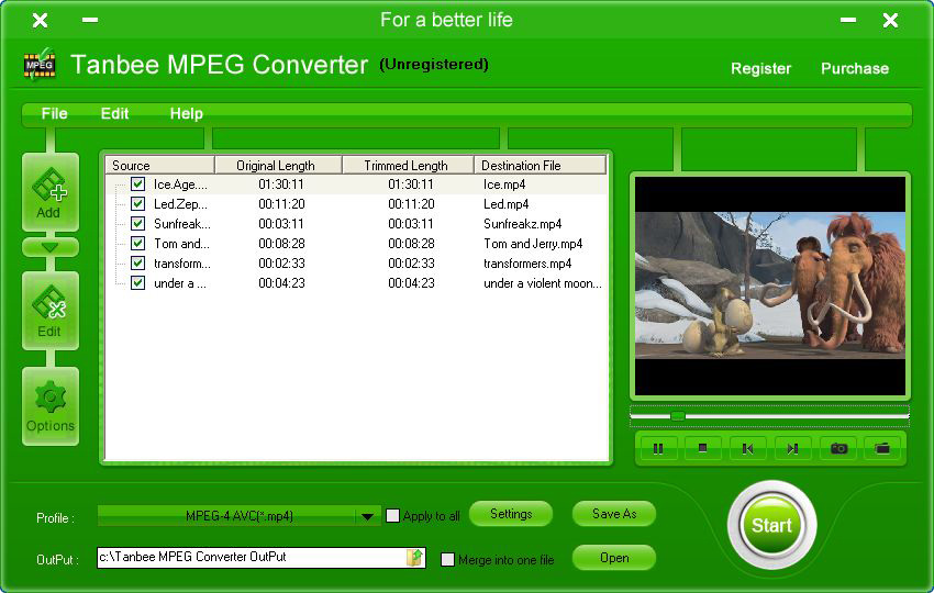 Tanbee Video to MPEG Converter
