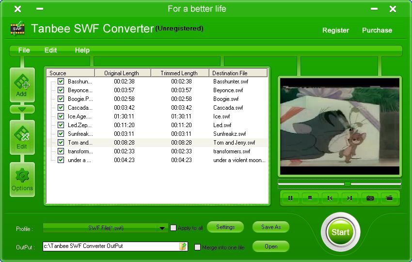 Tanbee Video to SWF Converter