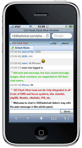 iPhone Chat Server by 123FlashChat