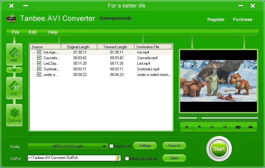 Tanbee Video to AVI Converter