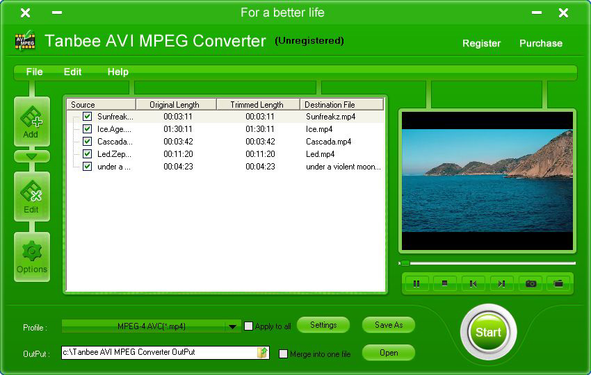 Tanbee Video to AVI MPEG Converter
