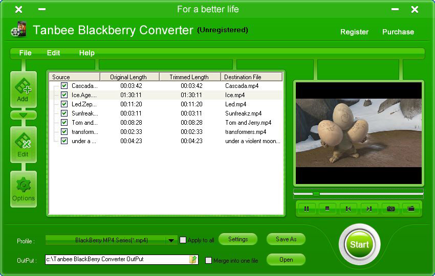 Tanbee BlackBerry Video Converter