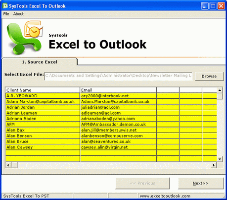 Excel to Outlook