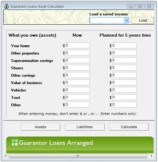 Guarantor Loans Asset Calculator