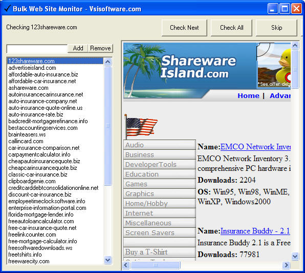 Bulk Web Site Monitor