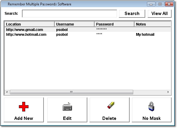 Remember Multiple Passwords Software