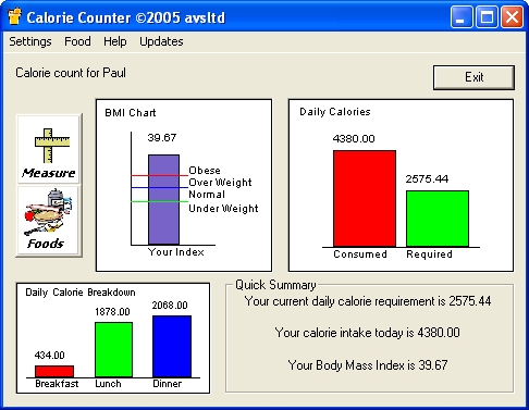 calorie counter charts softwares - Free download - FreeWares