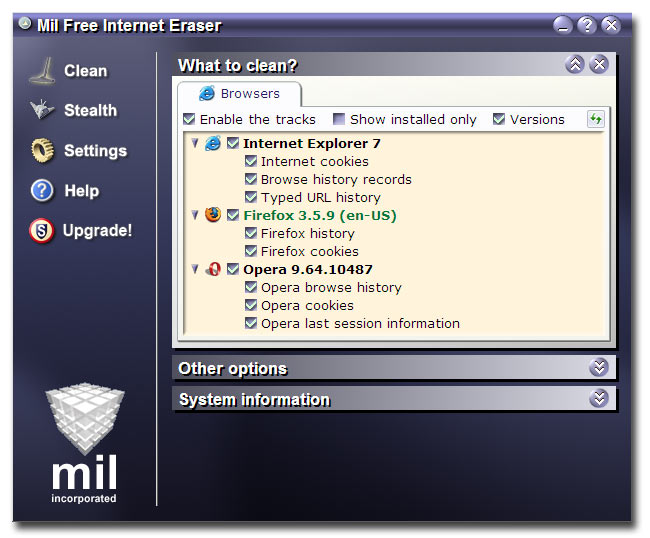 Mil Free Internet Eraser