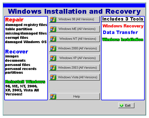 DSP WINDOWS RECOVERY