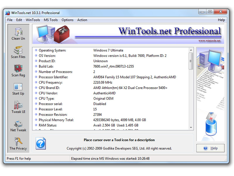 WinTools - Classic MS Windows optimization software