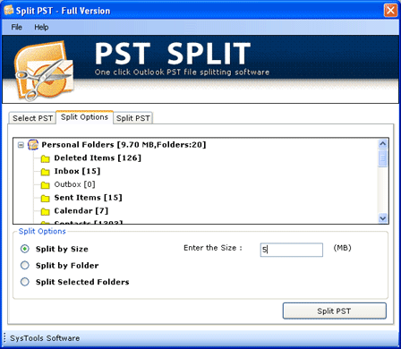 Outlook PST Splitter