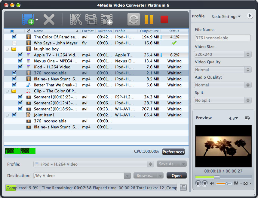 4Media Video Converter Platinum 6 for Mac