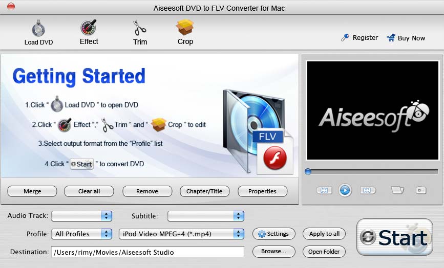 Aiseesoft DVD to FLV Converter for Mac