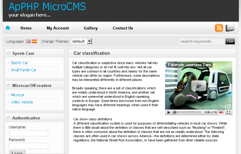 ApPHP MicroCMS Content Management System