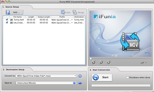 iFunia MOV Converter for Mac