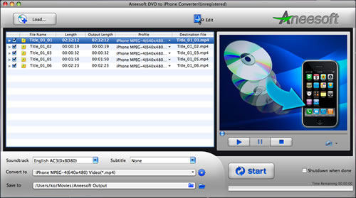 Aneesoft DVD to iPhone Converter for Mac
