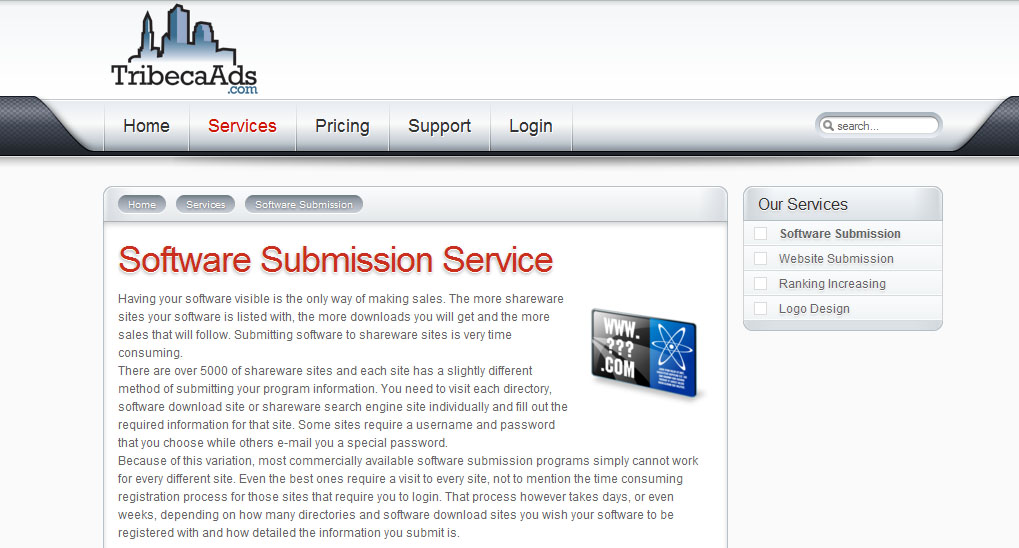 Tribecaads software submission service