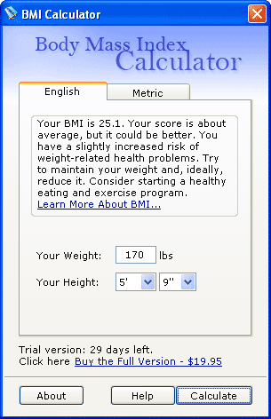 Body Mass Index Counter
