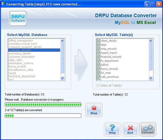 MySQL to Excel Converter