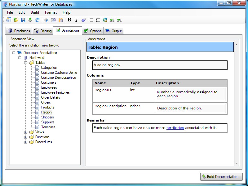 Adivo TechWriter for Databases