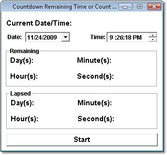 Countdown Remaining Time or Count Elapsed Time Software