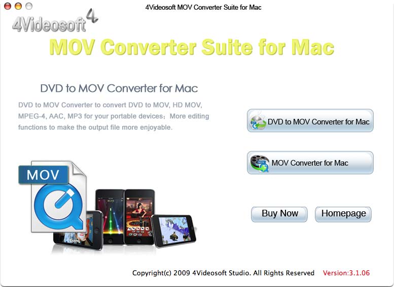 4Videosoft MOV Converter Suite for Mac