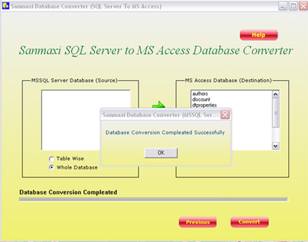 MSSQL to MS Access DB Converter