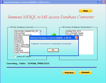 MySQL to MS Access DB Converter