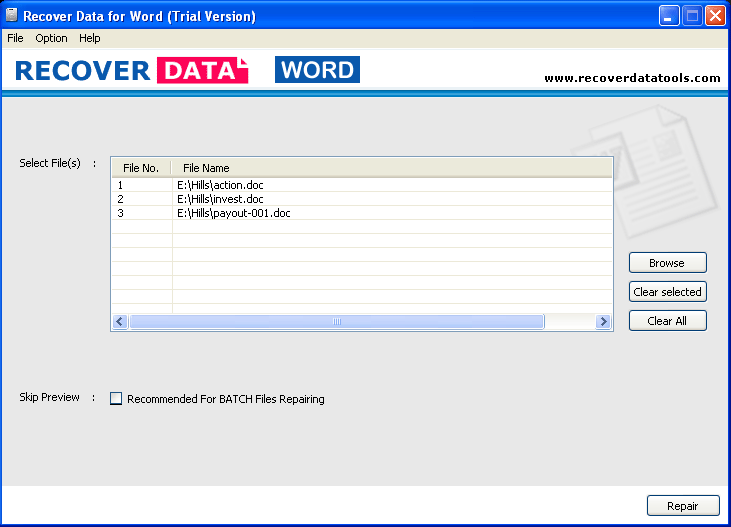 Word File Repair Software