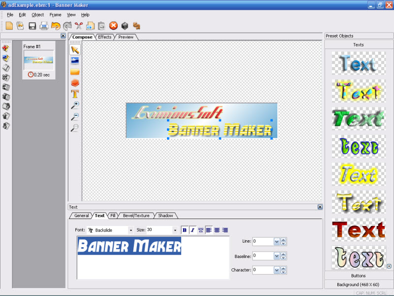 EximiousSoft Banner Maker version 3.01.