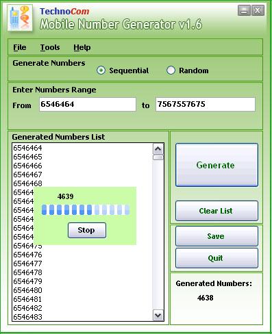 Mobile Number Generator