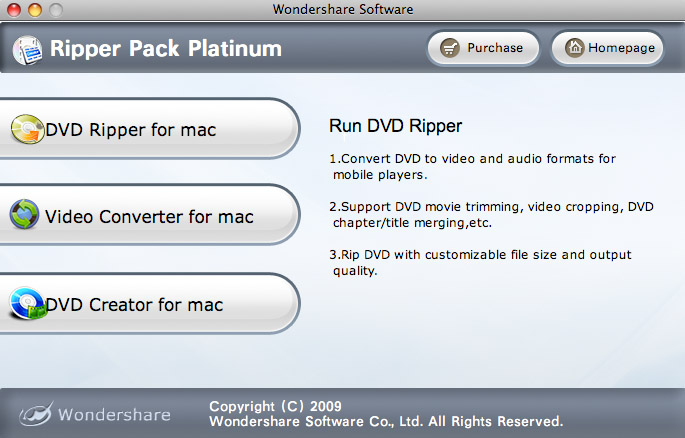 Wondershare Ripper Pack Platinum for Mac