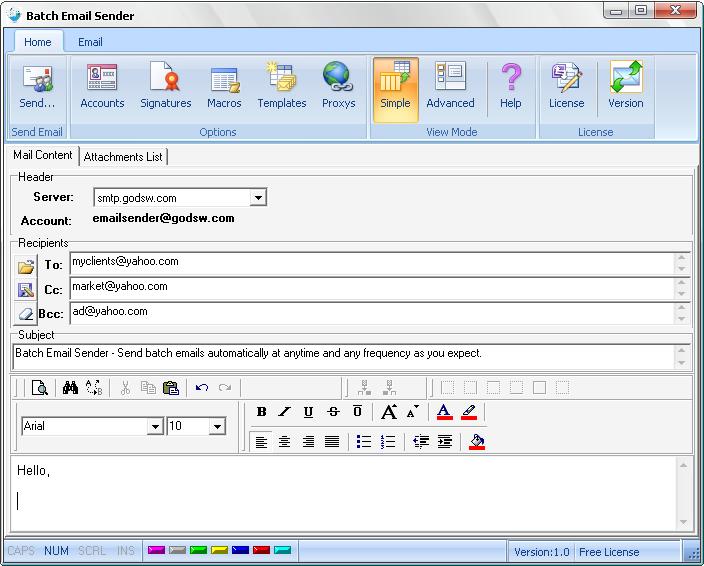 Batch Email Sender Free