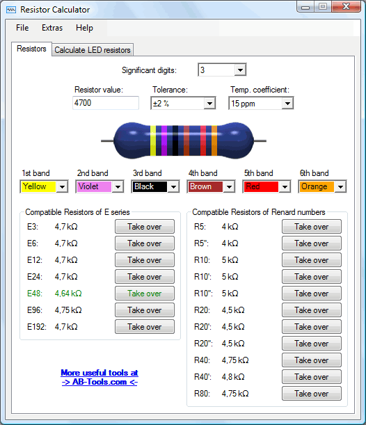 resistor color code chart softwares - Free download - FreeWares