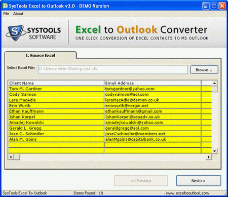 MS Excel to Outlook