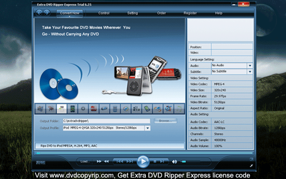 DVD to AVI MPEG WMV iPod MP4 3GP Ripper