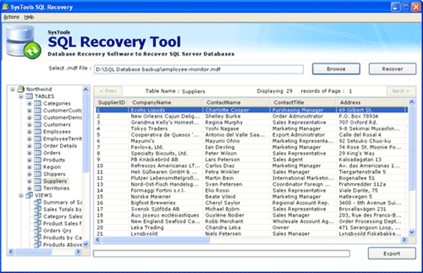 Open MS SQL Database