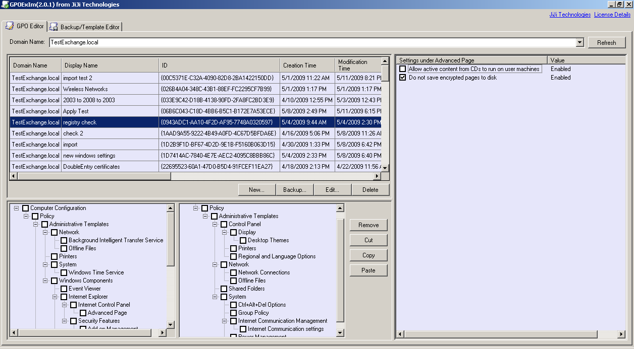 Group Policy Object Export Import Tool