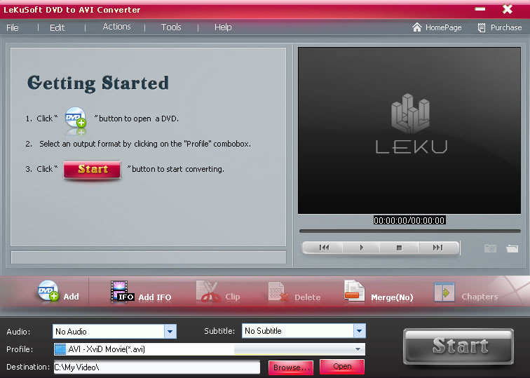LeKuSoft DVD to AVI Converter