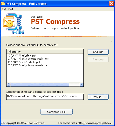 Compress PST Files